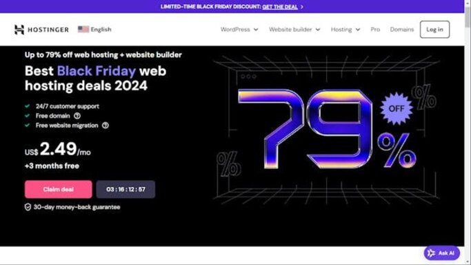 Hostinger Hosting Black Friday Deals for Digital Marketers In Ghana